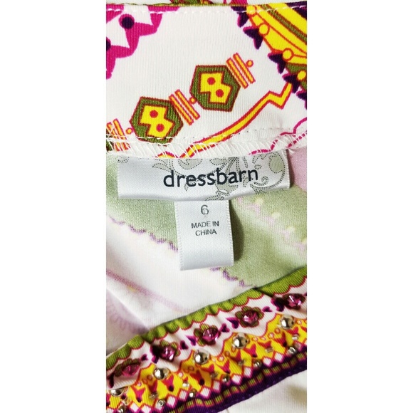 Dress Barn paisley print sheath dress white size 6 - Picture 2 of 8